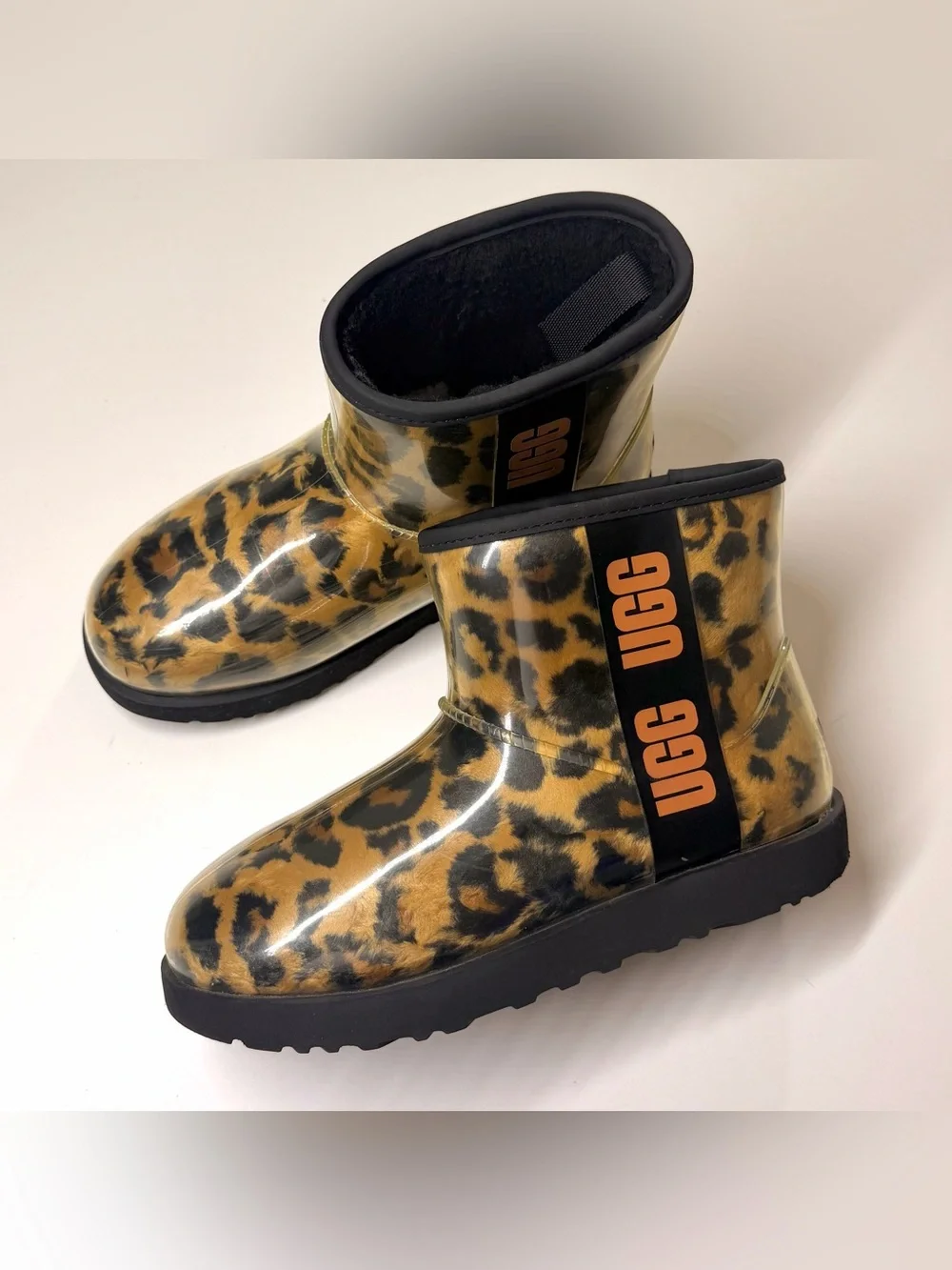 UGG Women's Classic Clear Mini Waterproof Animal Print Boots Size- 8